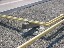 Repaired detail on a built-up commercial roof